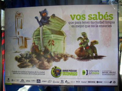 Advertisment in Montevideo promoting a clean and healthy city