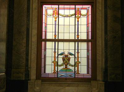 Stained glass window in <br>the House of Representatives